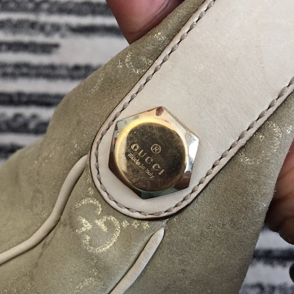 GUCCI SUEDE GG MONOGRAM MEDIUM BAG RARE CLUTCH BAG - Picture 6 of 12